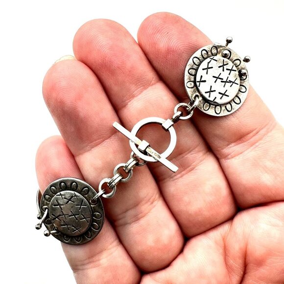 Antique Vintage Asian Happiness Bracelet Sterling Silver Chinese Character - Picture 6 of 6